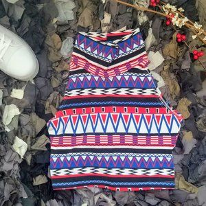 American Apparel Printed Mock Neck Sleeveless Crop